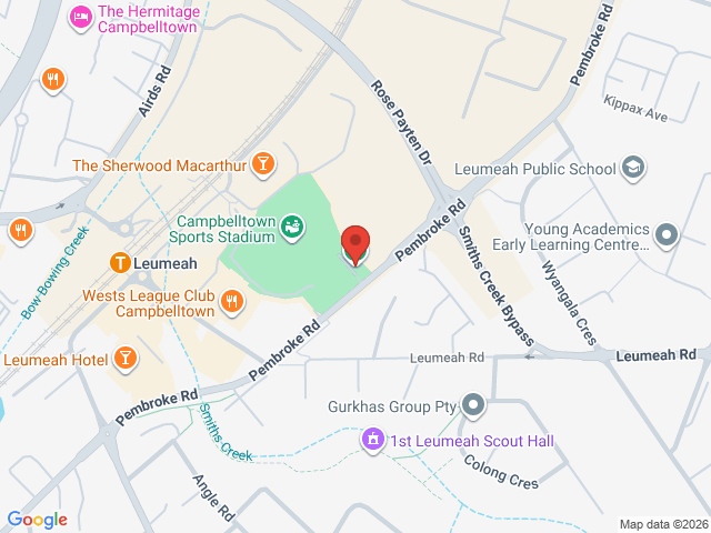 Map showing event location